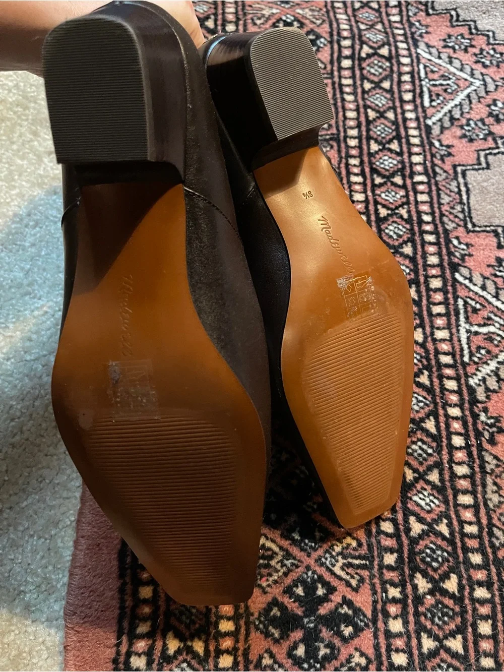 Madewell Women's Square-Toe Leather Ankle Boots in Turkish Coffee (dark brown)